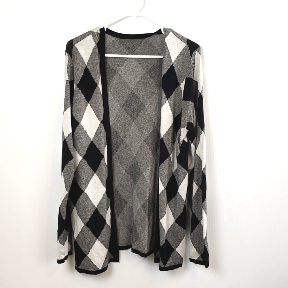 Black & White Open Front Cardigan size L